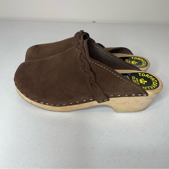 Torpatoffeln Swedish Clogs Brown Suede - Picture 9 of 11